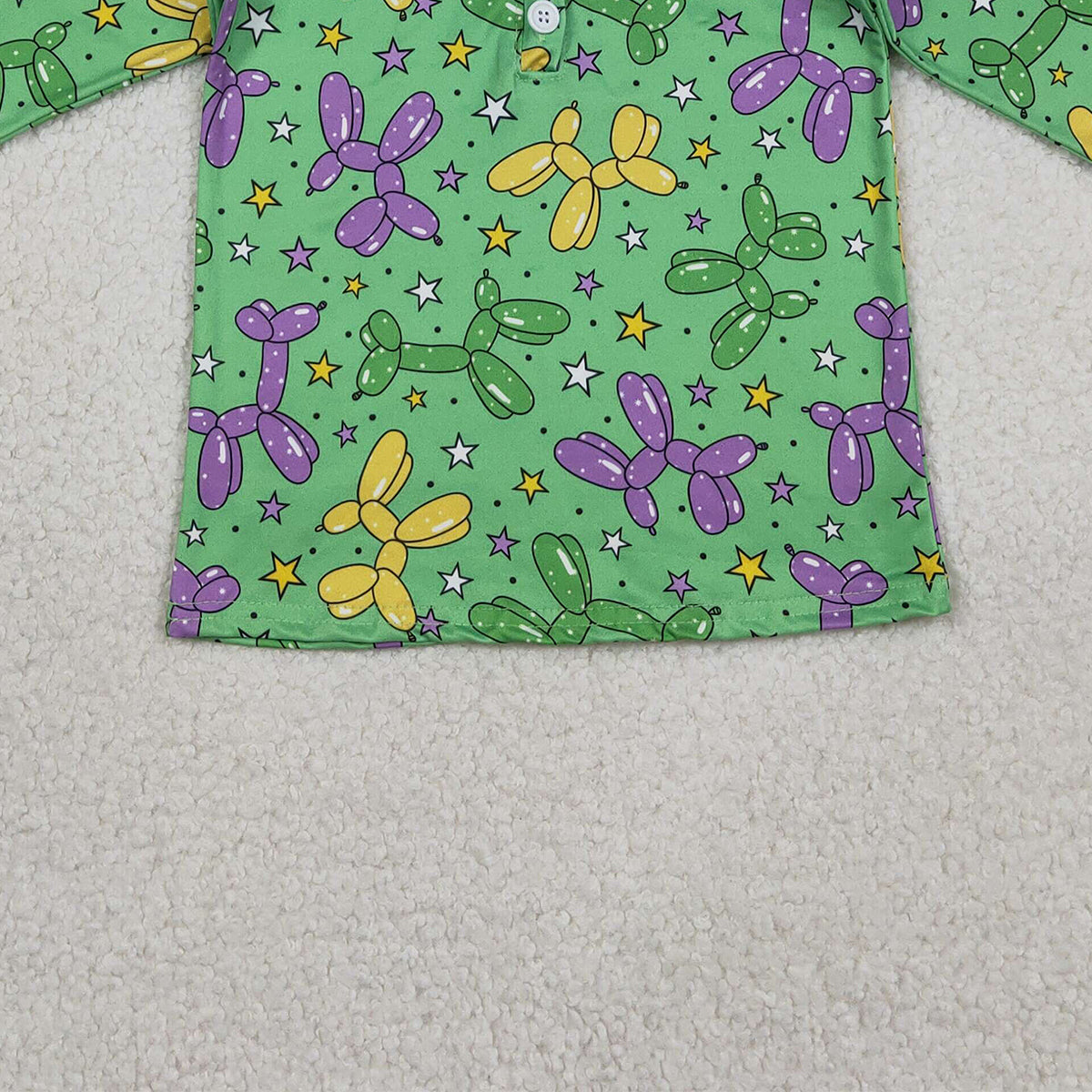 1.9 RTS NO MOQ （In stock）BT1389 Baby Boys Long Sleeve Stars Dogs Mardigras Polo Shirts Top