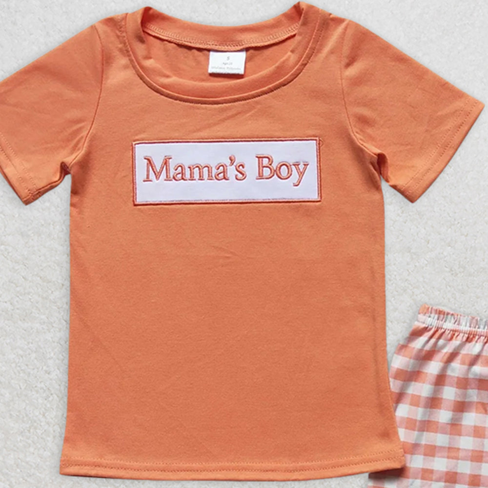 BSSO0228 RTS NO MOQ Baby Boys Summer Boys Outfits Baby Boys Mommy's Boy Shorts Sets