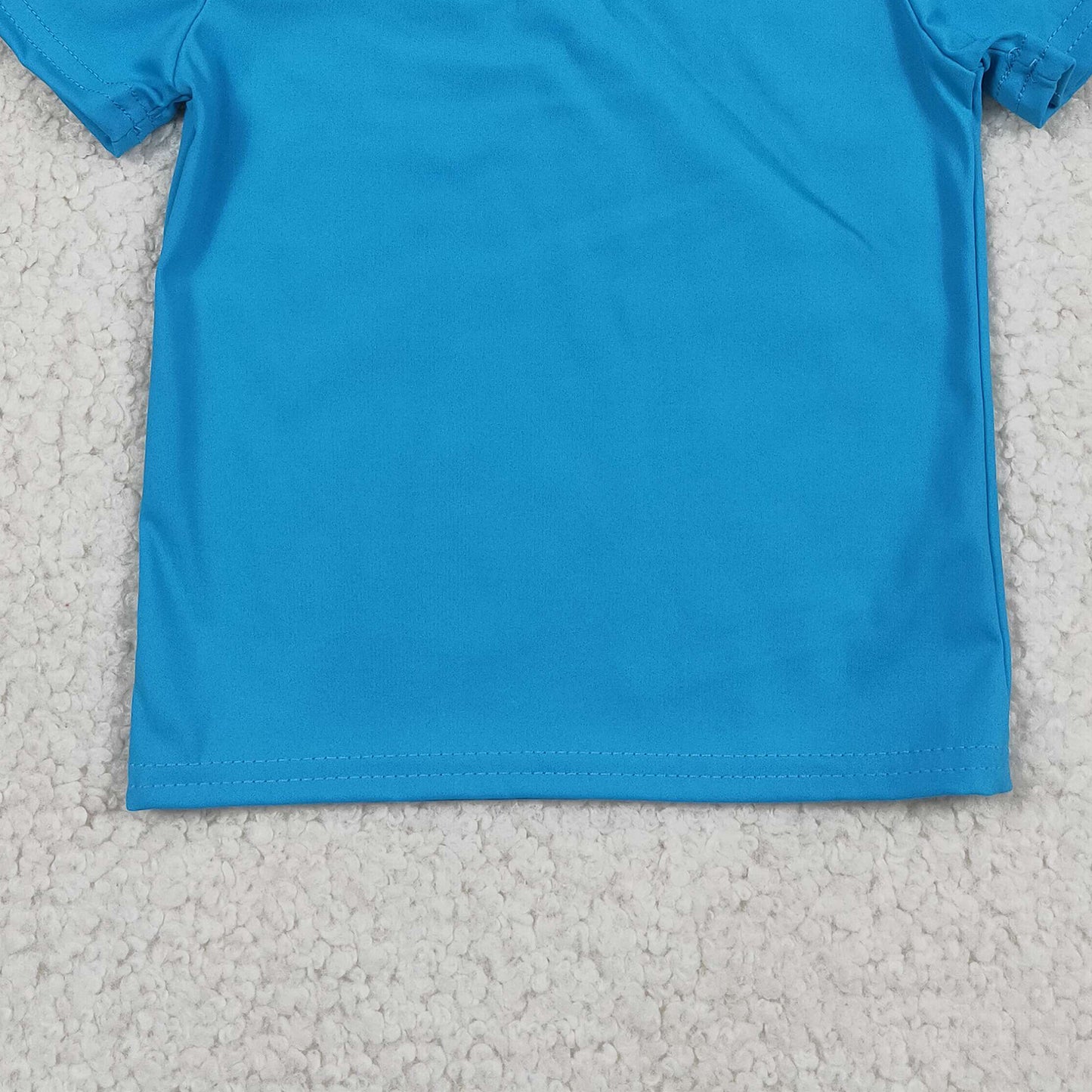 GT1639 RTS NO MOQ （In stock）Short sleeves blue kids girls summer yoga active top