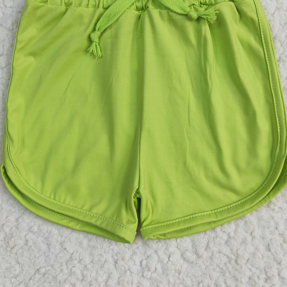 8.25  SS0506RTS NO MOQ Baby Girls Summer Yoga Shorts Baby Girls Aqua Belt Yoga Shorts Bottoms