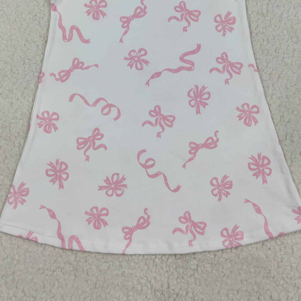 GSD2083RTS NO MOQ Baby Girls Summer Dress Baby Girls’ Adorable Sleeveless Pink Bow Summer Dresses