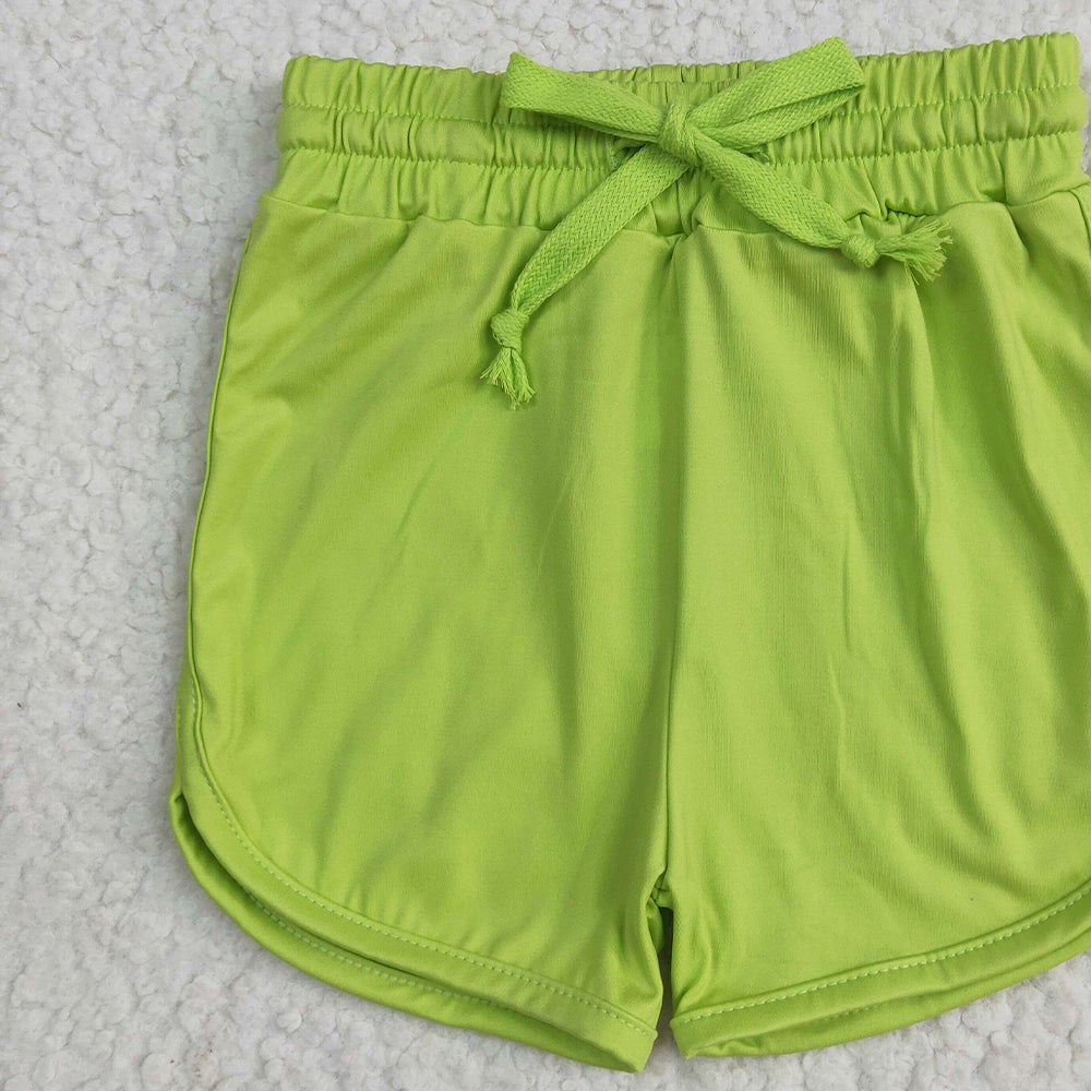 8.25  SS0506RTS NO MOQ Baby Girls Summer Yoga Shorts Baby Girls Aqua Belt Yoga Shorts Bottoms