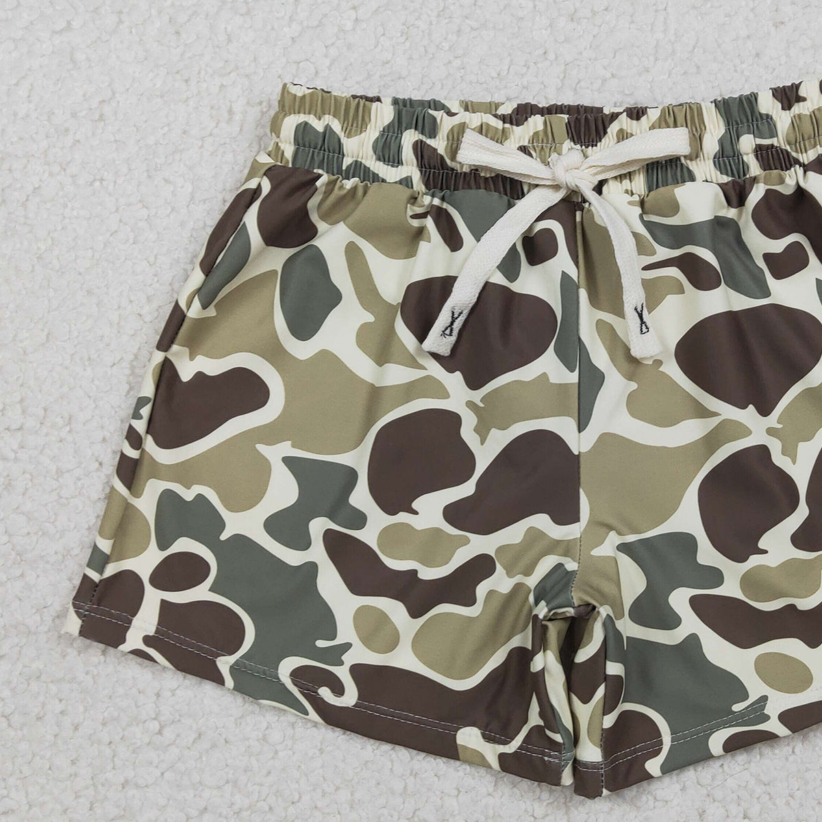 1.14 RTS NO MOQ （In stock）S0475 Baby Boys Green Camouflage Trunks Bottoms Swimsuits