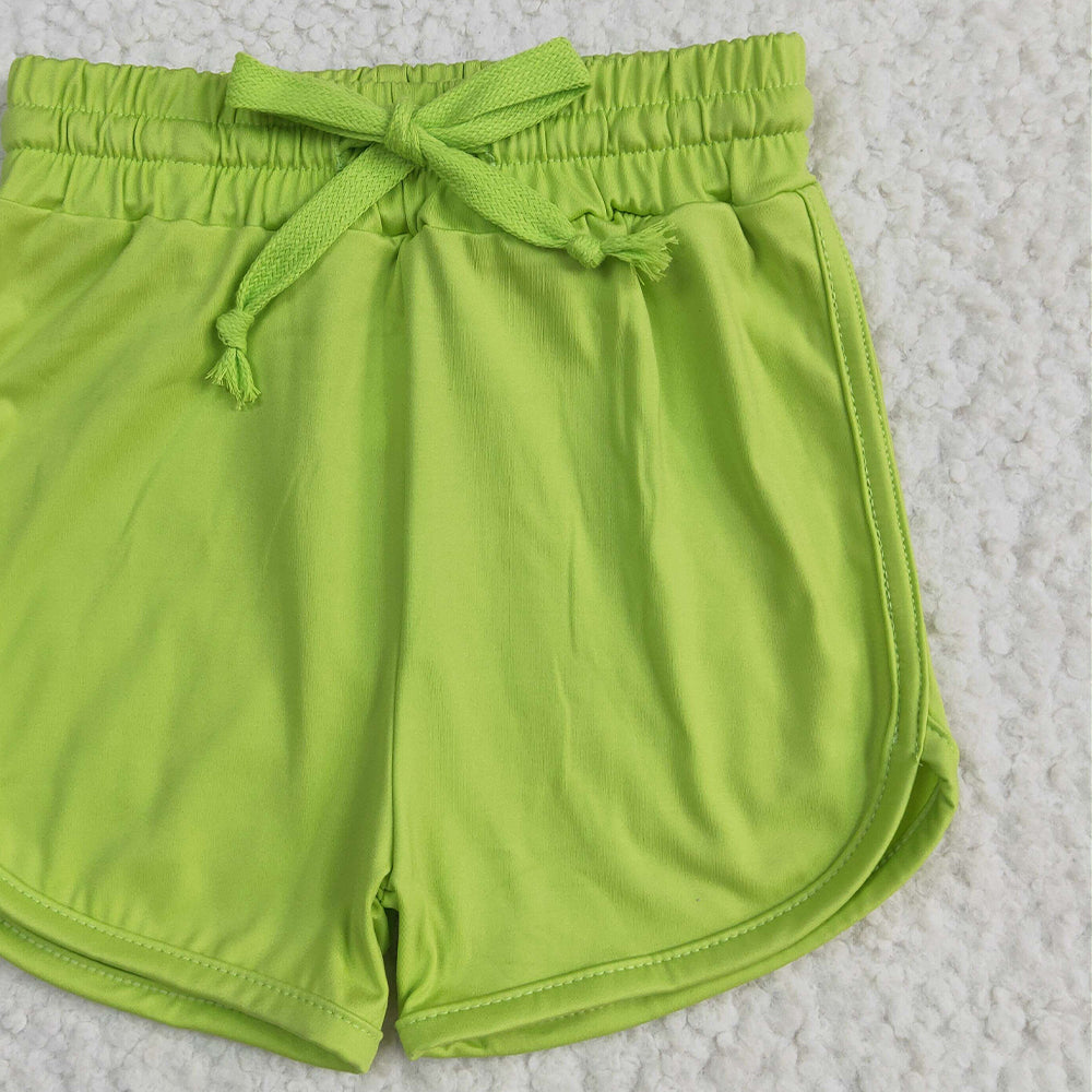 8.25  SS0506RTS NO MOQ Baby Girls Summer Yoga Shorts Baby Girls Aqua Belt Yoga Shorts Bottoms