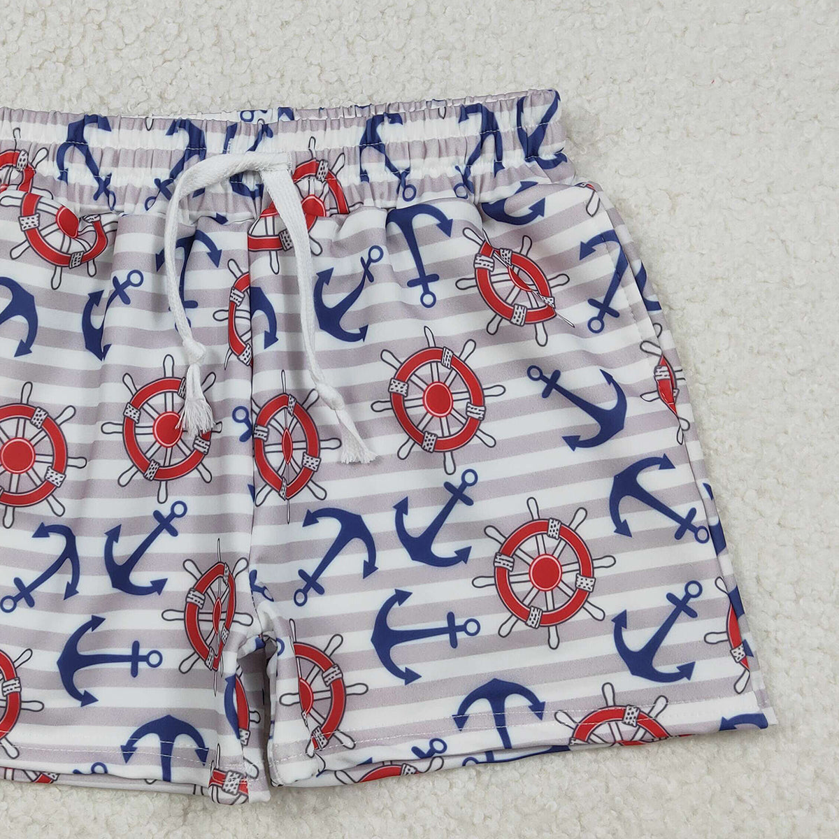 12.9 RTS NO MOQ （In stock）S0589 Baby Boys Summer Shorts Baby Boys Sea World Boats Swimming Trunks Bottom