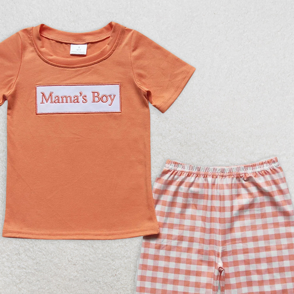 BSSO0228 RTS NO MOQ Baby Boys Summer Boys Outfits Baby Boys Mommy's Boy Shorts Sets