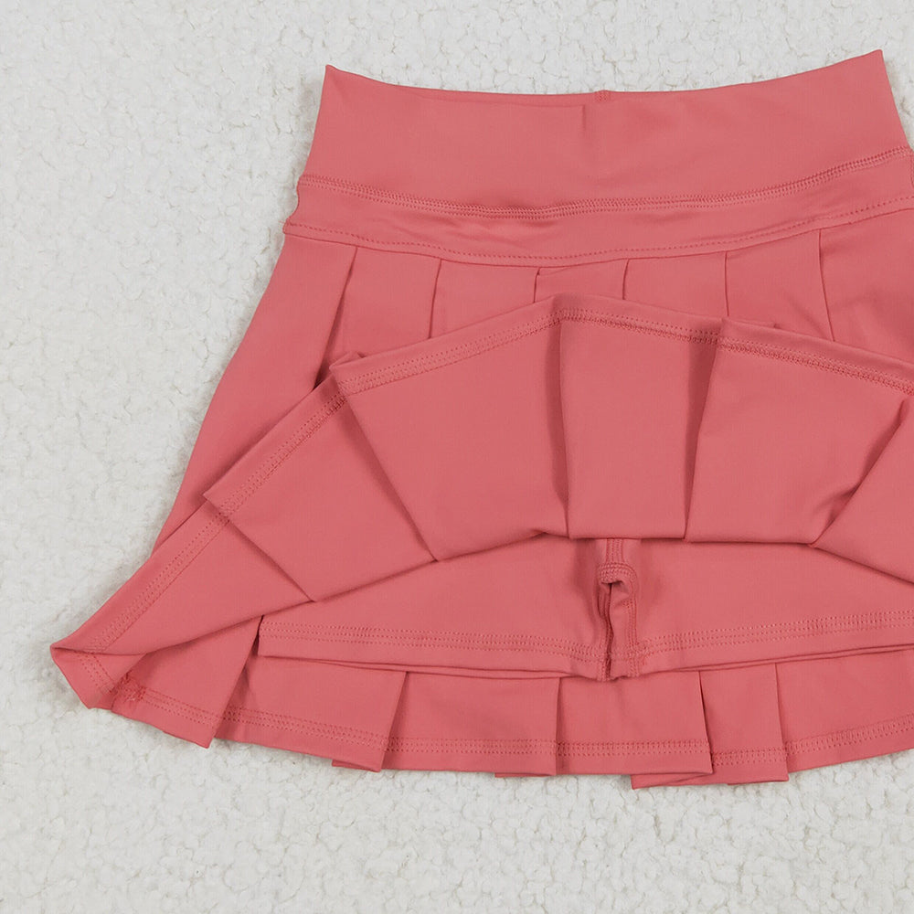 7.23 GLK0080RTS NO MOQ Baby Girls Summer Yoga Skirt Baby Girls Peach Yoga Active Wear Skirt