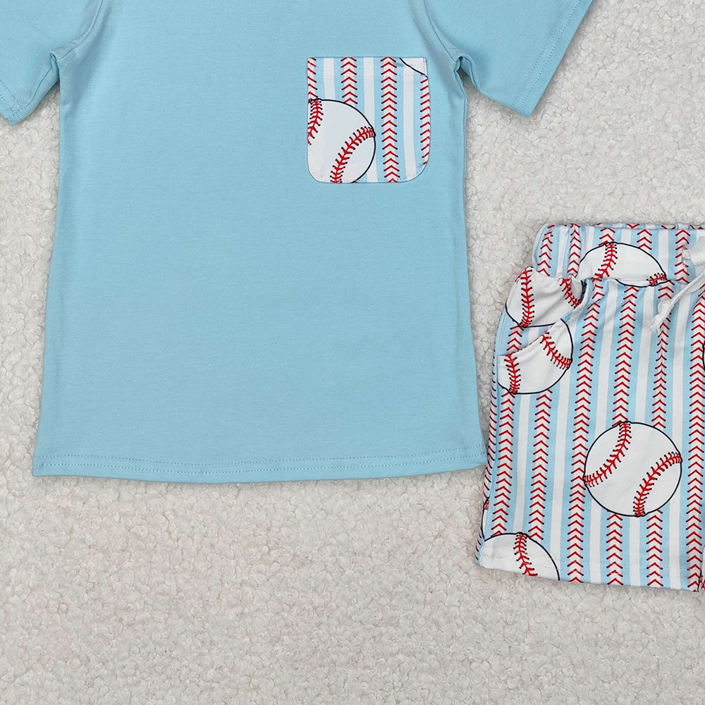 BSSO1317 New Rts No Moq 8-9 Days By Air Arrived it Short sleeves pocket top baseball shorts boys clothes