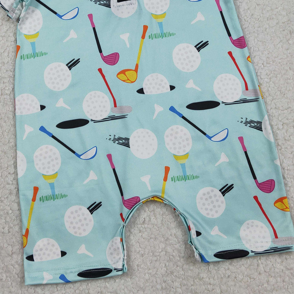 2.3 RTS NO MOQ （In stock）BLP1408 Baby Boys Short Sleeves Golf Button Rompers