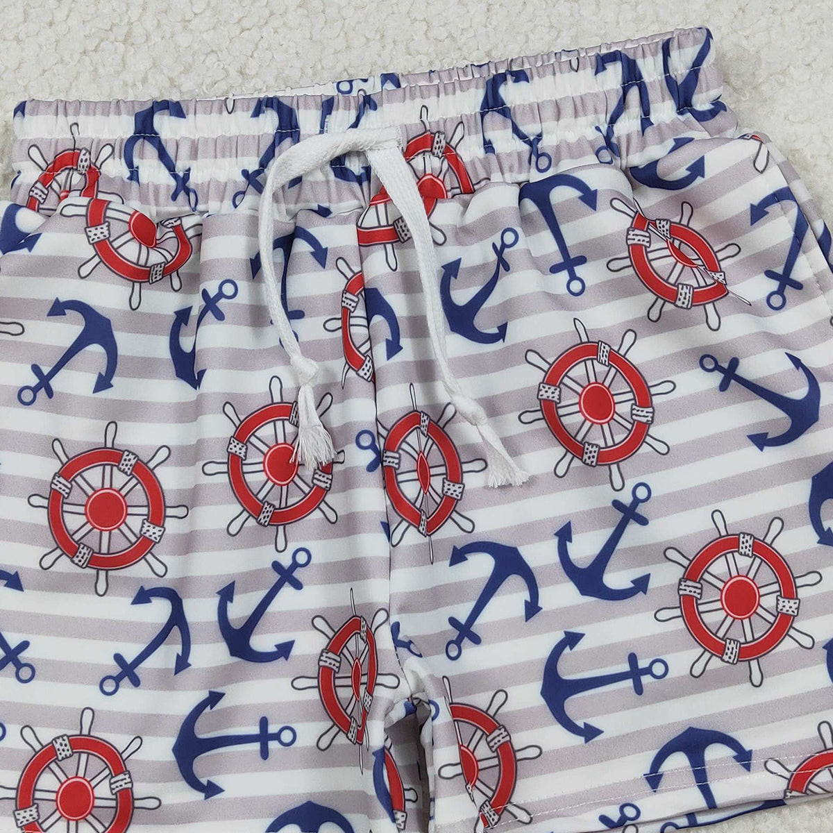 12.9 RTS NO MOQ （In stock）S0589 Baby Boys Summer Shorts Baby Boys Sea World Boats Swimming Trunks Bottom