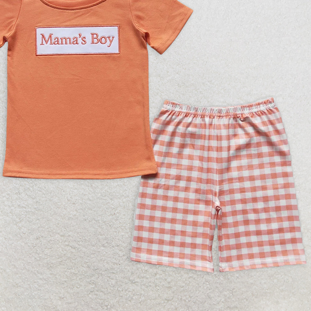 BSSO0228 RTS NO MOQ Baby Boys Summer Boys Outfits Baby Boys Mommy's Boy Shorts Sets