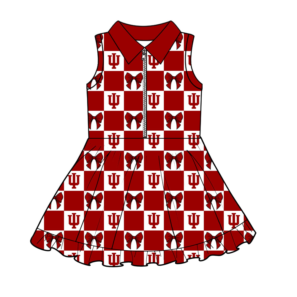 CUSTOM MOQ 5 Sibing Kids Clothing for Girls Baby Girls Blue Bow Top Skirts Yoga Active Team Clothes Sets Knee Length Dress Shorts