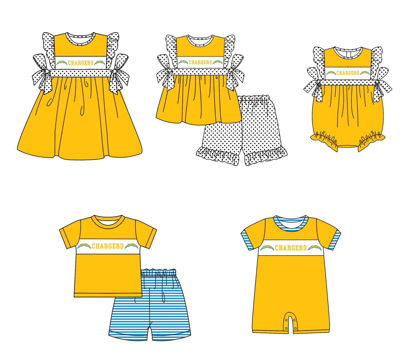 CUSTOM MOQ 5 Sibling Baby Kids Orange Top Shorts Clothes Set Knee Length Dress Rompers