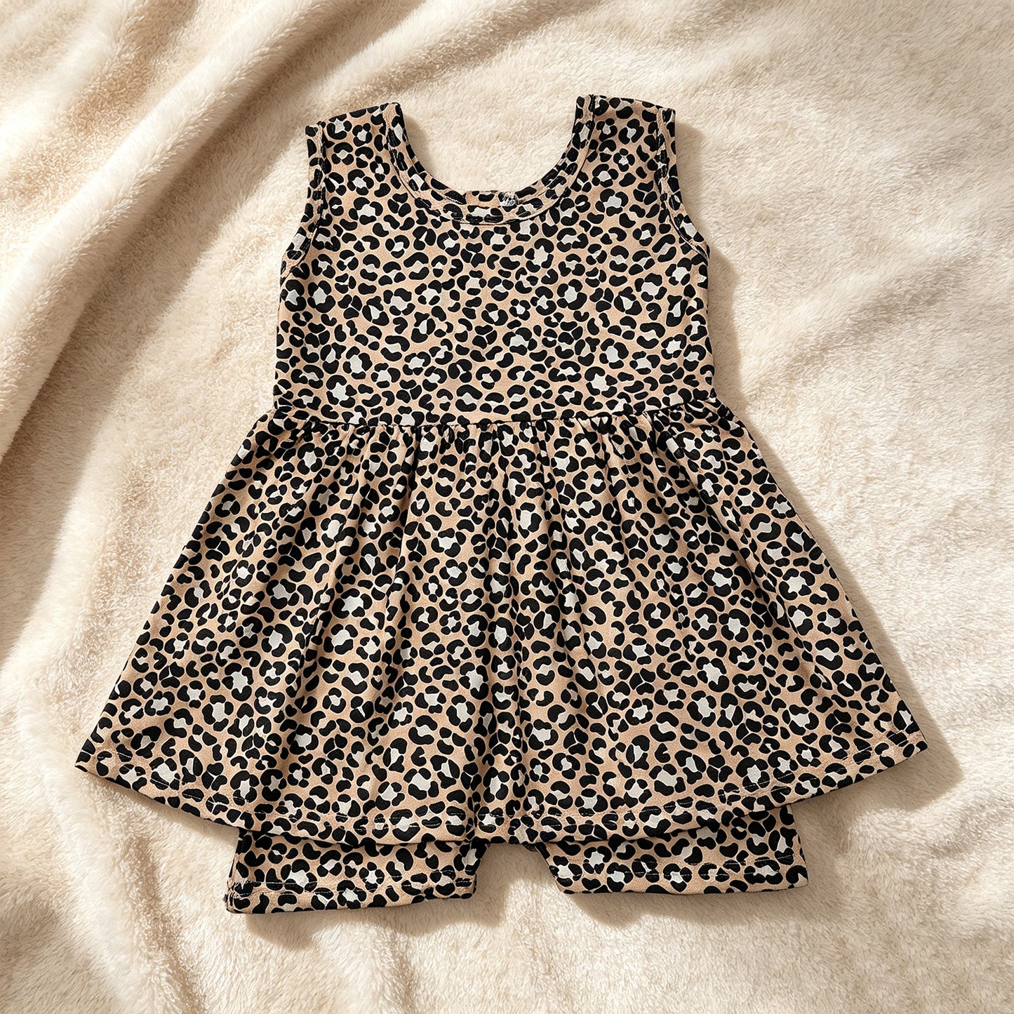 SR3070 RTS NO MOQ （In stock）Sleeveless leopard kids girls summer one piece jumpsuit