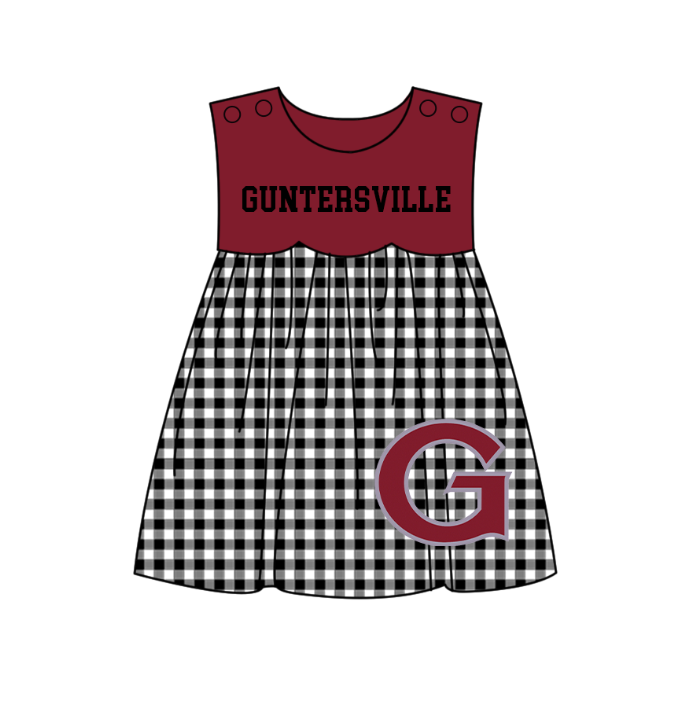 3.6 CUSTOM MOQ 5 Sibling Boys Baby Girls Dark Red G Checked Top Shorts Clothes Set Knee Length Dress Rompers