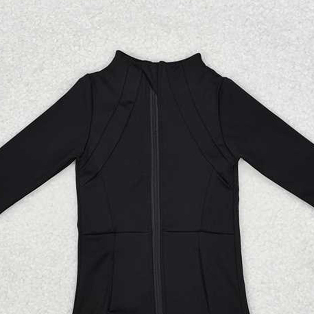 GT0685 New Rts No Moq 8-9 Days By Air Arrived it Back long sleeves zipper baby girls yoga shirt