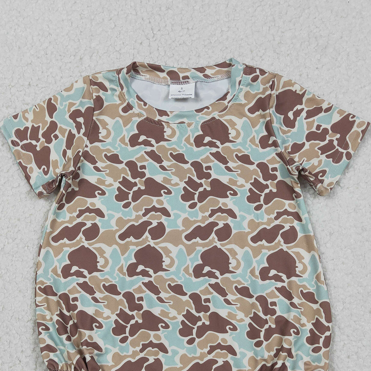 12.9 RTS NO MOQ （In stock）SR3449 Baby Boys Rompers Baby Boys Short Sleeve Southern Khaki Camo Rompers