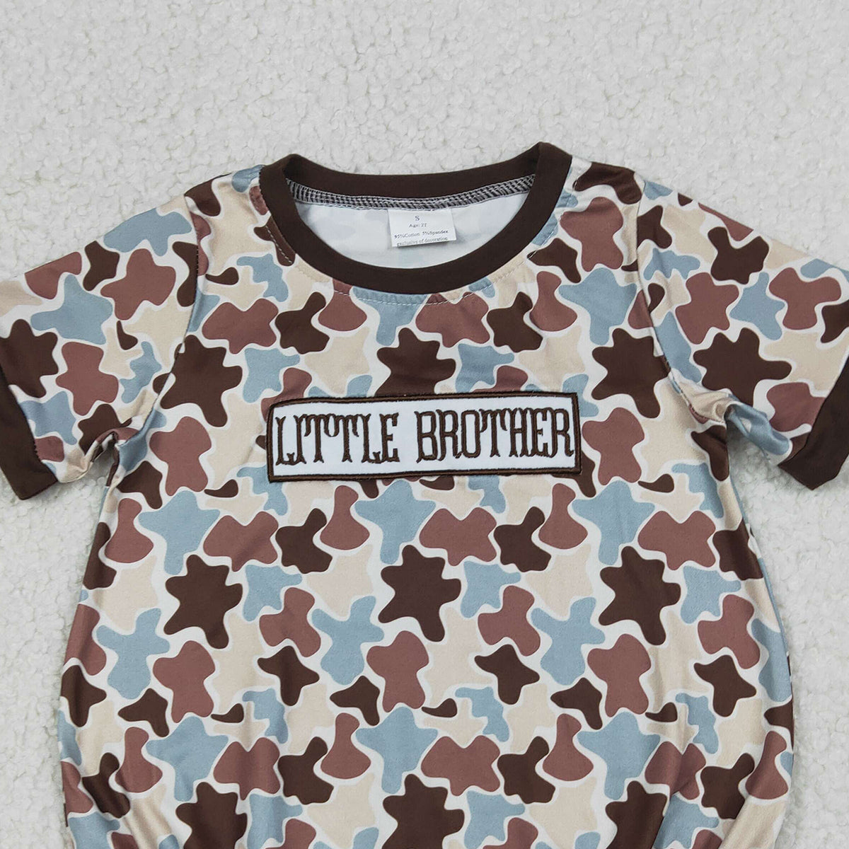 4.13 SR3986 RTS NO MOQ （In stock）Little brother embroidery camo baby boy romper