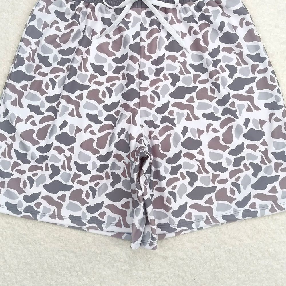 USA Shop (in stock)S0403  Khaki camo adult men summer swim shorts