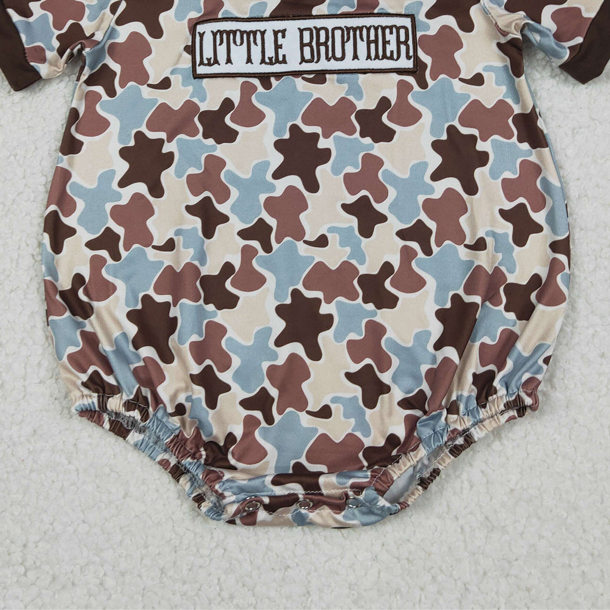 4.13 SR3986 RTS NO MOQ （In stock）Little brother embroidery camo baby boy romper