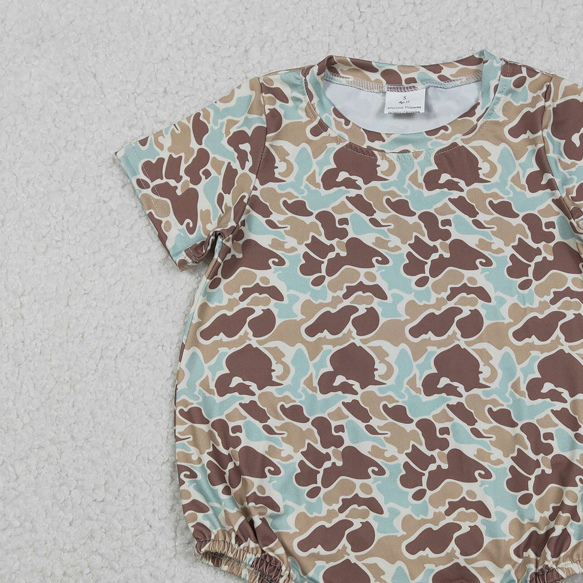12.9 RTS NO MOQ （In stock）SR3449 Baby Boys Rompers Baby Boys Short Sleeve Southern Khaki Camo Rompers