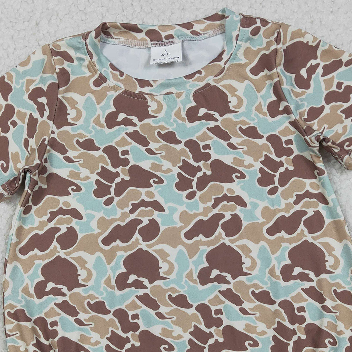 12.9 RTS NO MOQ （In stock）SR3449 Baby Boys Rompers Baby Boys Short Sleeve Southern Khaki Camo Rompers