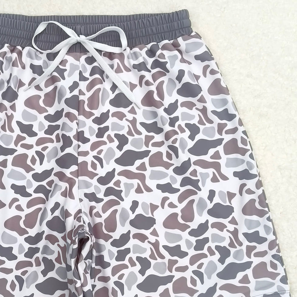 USA Shop (in stock)S0403  Khaki camo adult men summer swim shorts