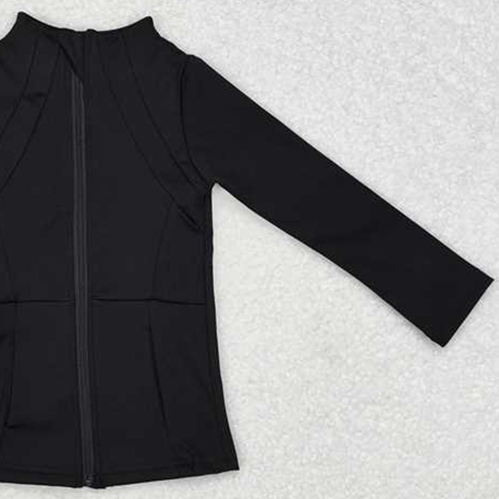 GT0685 New Rts No Moq 8-9 Days By Air Arrived it Back long sleeves zipper baby girls yoga shirt