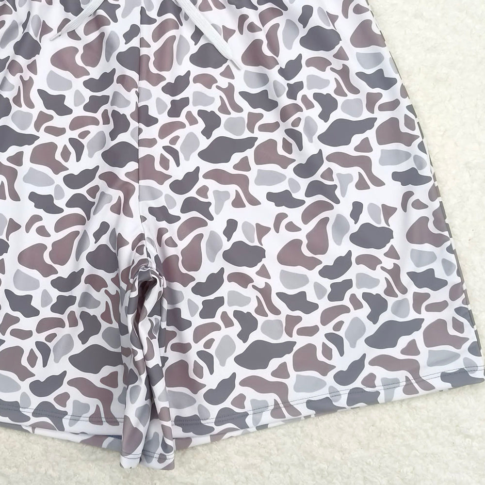 USA Shop (in stock)S0403  Khaki camo adult men summer swim shorts
