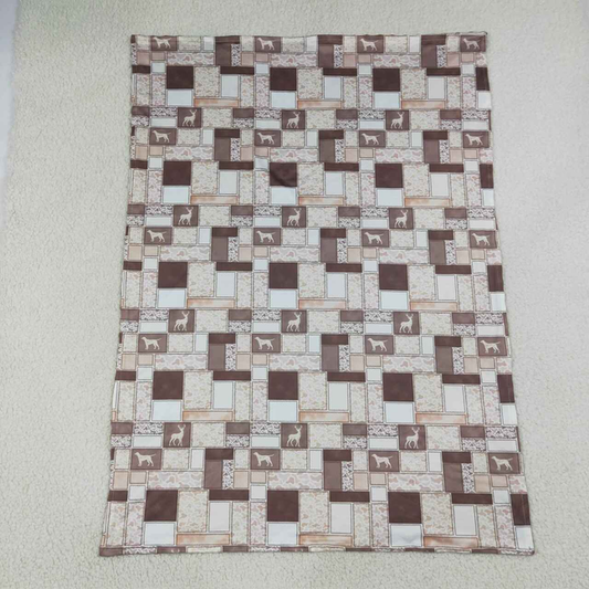 BL0249 RTS NO MOQ （In stock）Toddler Kids Dogs Deer Ducks Animal Camo Check Print  Blanket