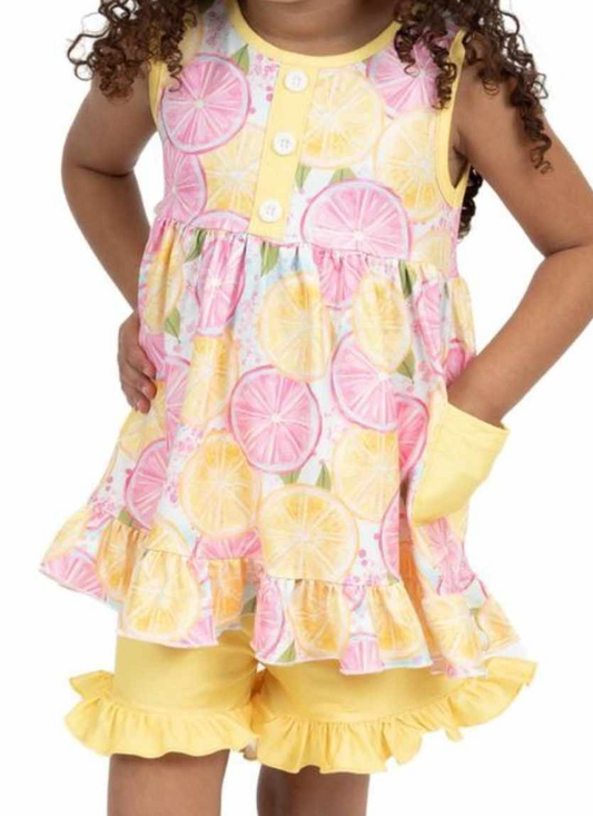 GSSO1079  Pre-order baby girls clothes  sleeves top with shorts kids summer set