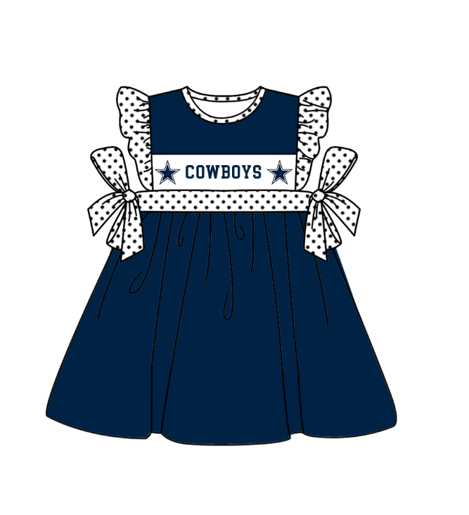 CUSTOM MOQ 5 Sibling Baby Kids Dark Blue Star Top Shorts Clothes Set Knee Length Dress Rompers