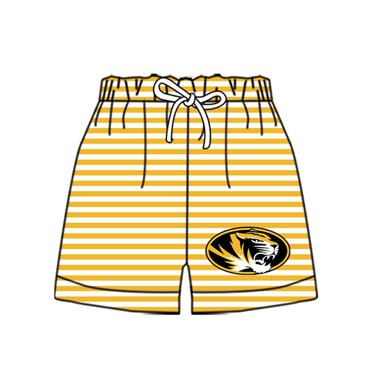 CUSTOM MOQ 5 Cute Comfortable Clothing For Kids Baby Kids Summer Yellow Stripe Bottom Team Shorts