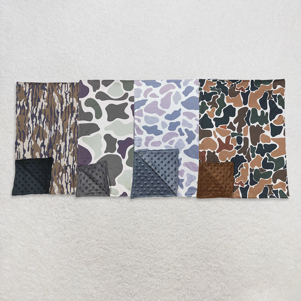 USA Warehouse (IN STOCK)  Polka Dots Camouflage Baby Kids Blankets Olive Camo Hunting Blankets Soft Snuggly Toddler Blankets
