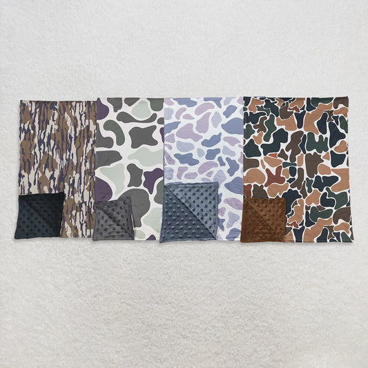 USA Warehouse (IN STOCK)  Polka Dots Camouflage Baby Kids Blankets Olive Camo Hunting Blankets Soft Snuggly Toddler Blankets