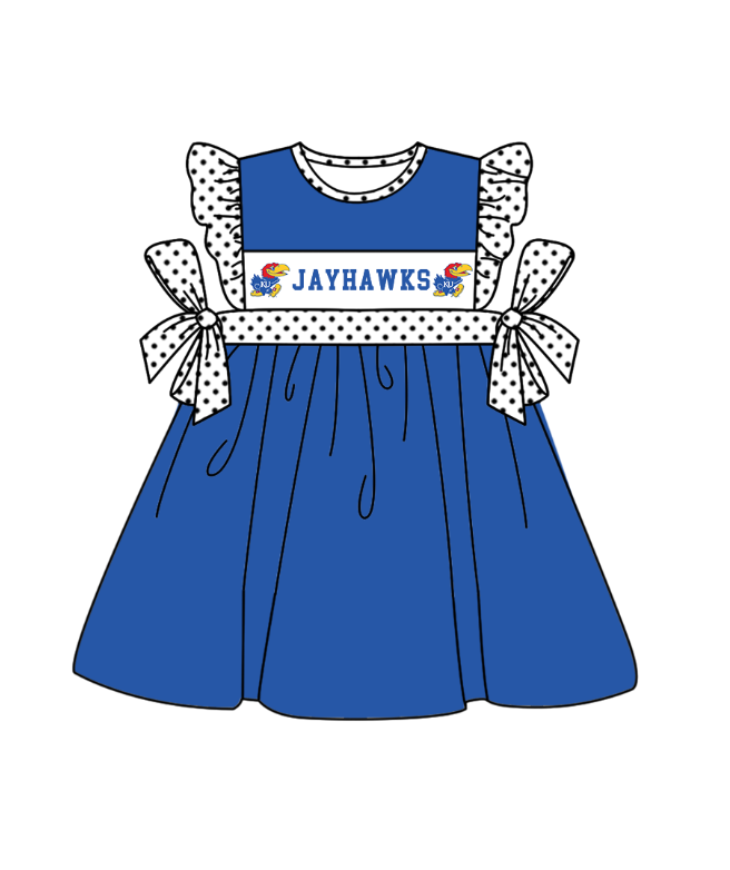 CUSTOM MOQ 5 Sibling Baby Kids Blue Polka Dots Top Shorts Clothes Set Knee Length Dress Rompers