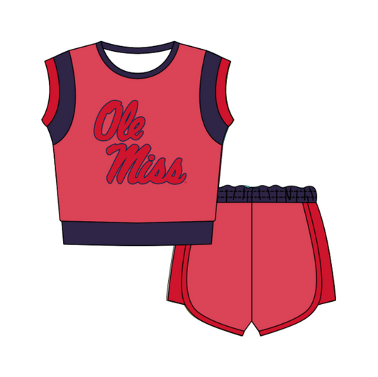 CUSTOM MOQ 5 Cute Comfortable Clothing For Kids Baby Kids Summer Pink Sleeveless Patchwork Top Shorts Clothes Sets