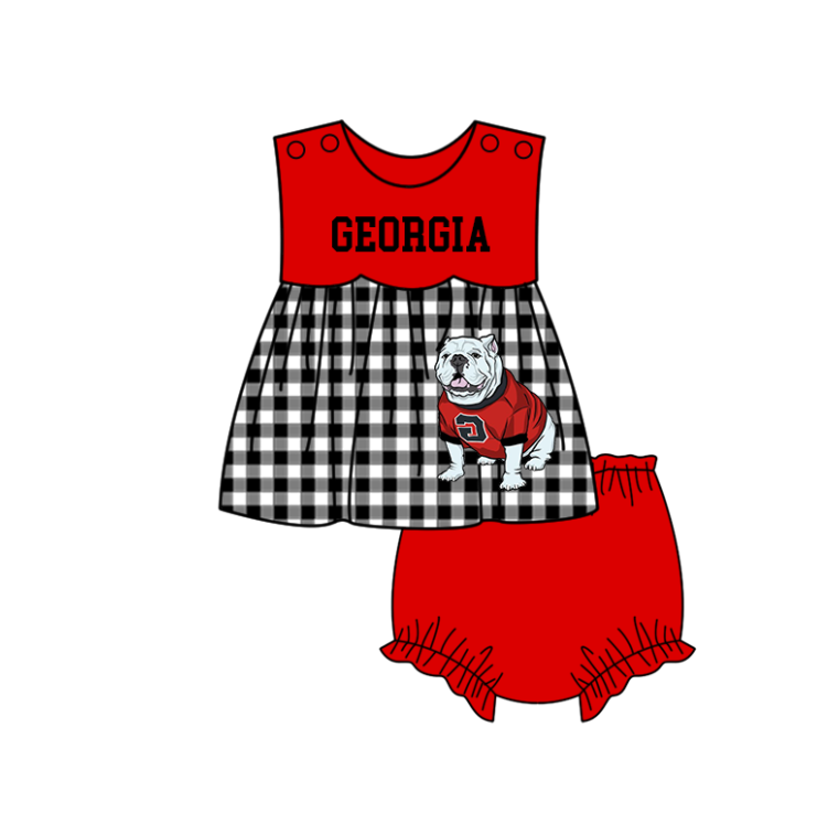 3.6 CUSTOM MOQ 5 Sibling Boys Baby Girls Bright Red Checked Top Shorts Clothes Set Knee Length Dress Rompers