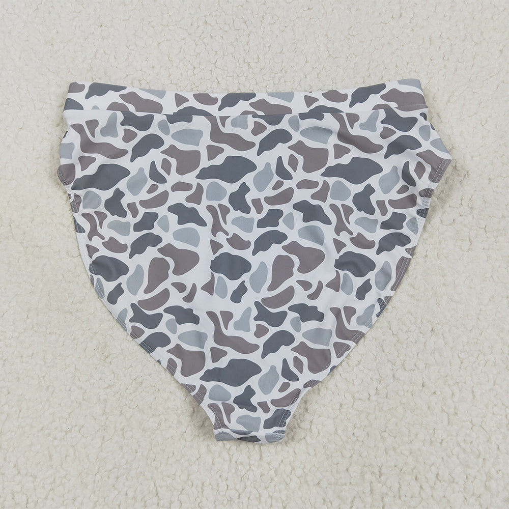 8.14 USA Shop (in stock)S0557  Adult Women's Swimsuit Adult Women Light Grey Camo Swim Bottom