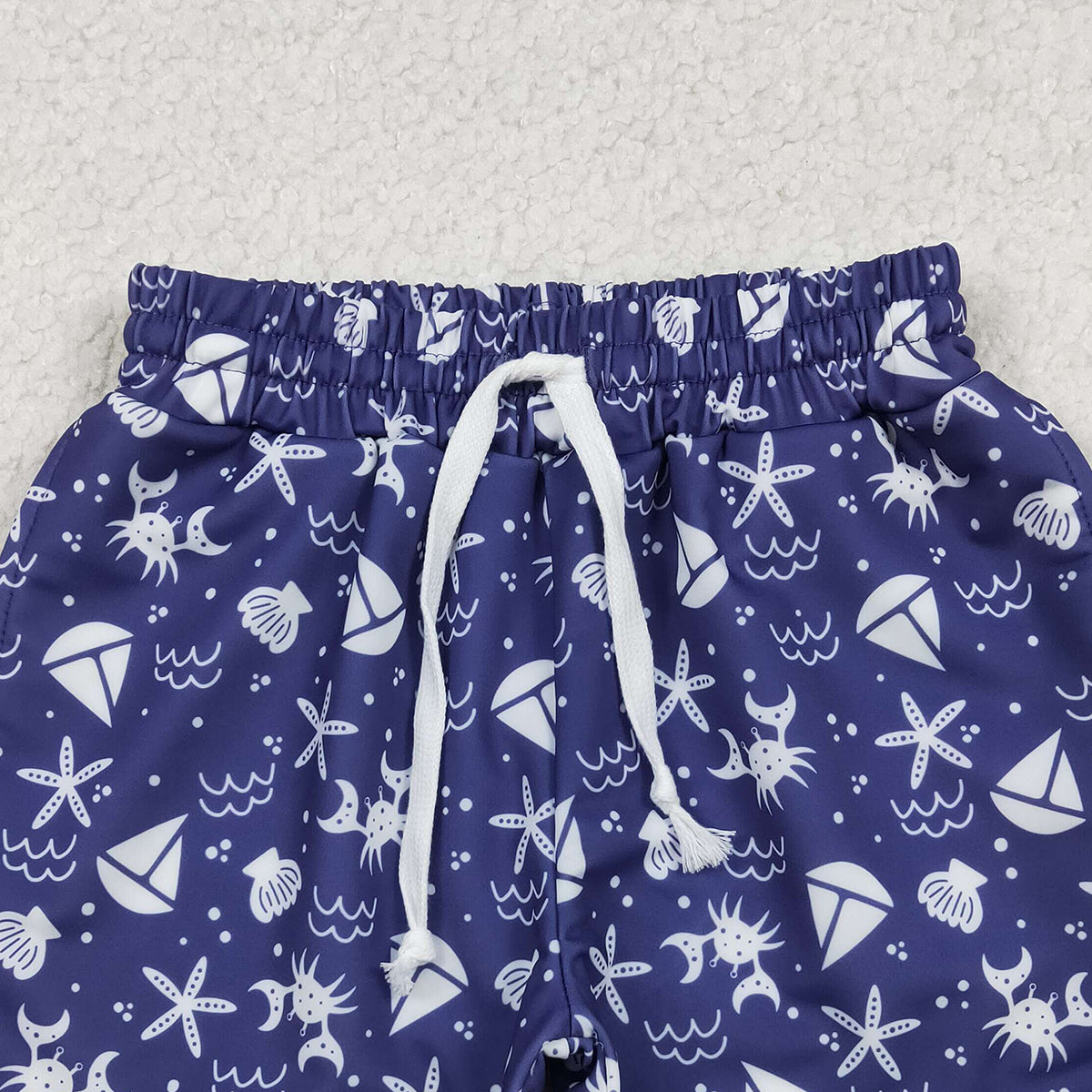12.23 RTS NO MOQ （In stock）S0587 Baby Boys Summer Shorts Baby Boys Sea World Swimming Shells Trunks Bottom