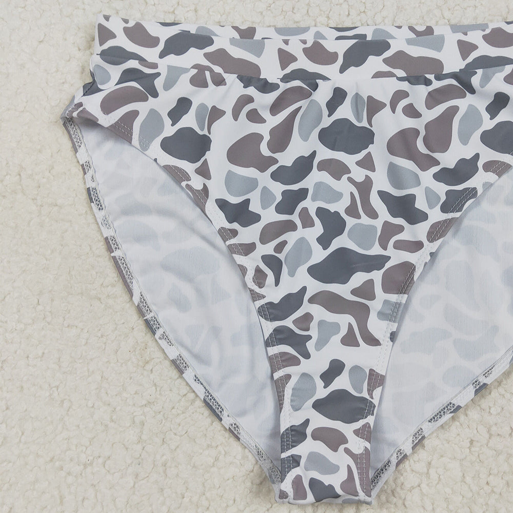8.14 USA Shop (in stock)S0557  Adult Women's Swimsuit Adult Women Light Grey Camo Swim Bottom