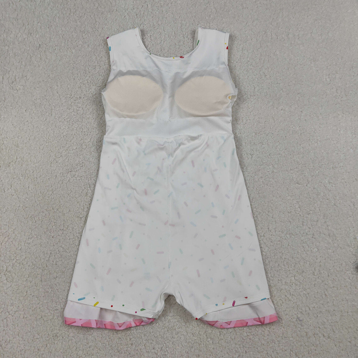 3.24 RTS NO MOQ （In stock）GSD3594 Kids Fashion Clothes Baby Girls Sleeveless Pink Drip Sprinkles Team Yoga Active Shorts Knee Length Dresses