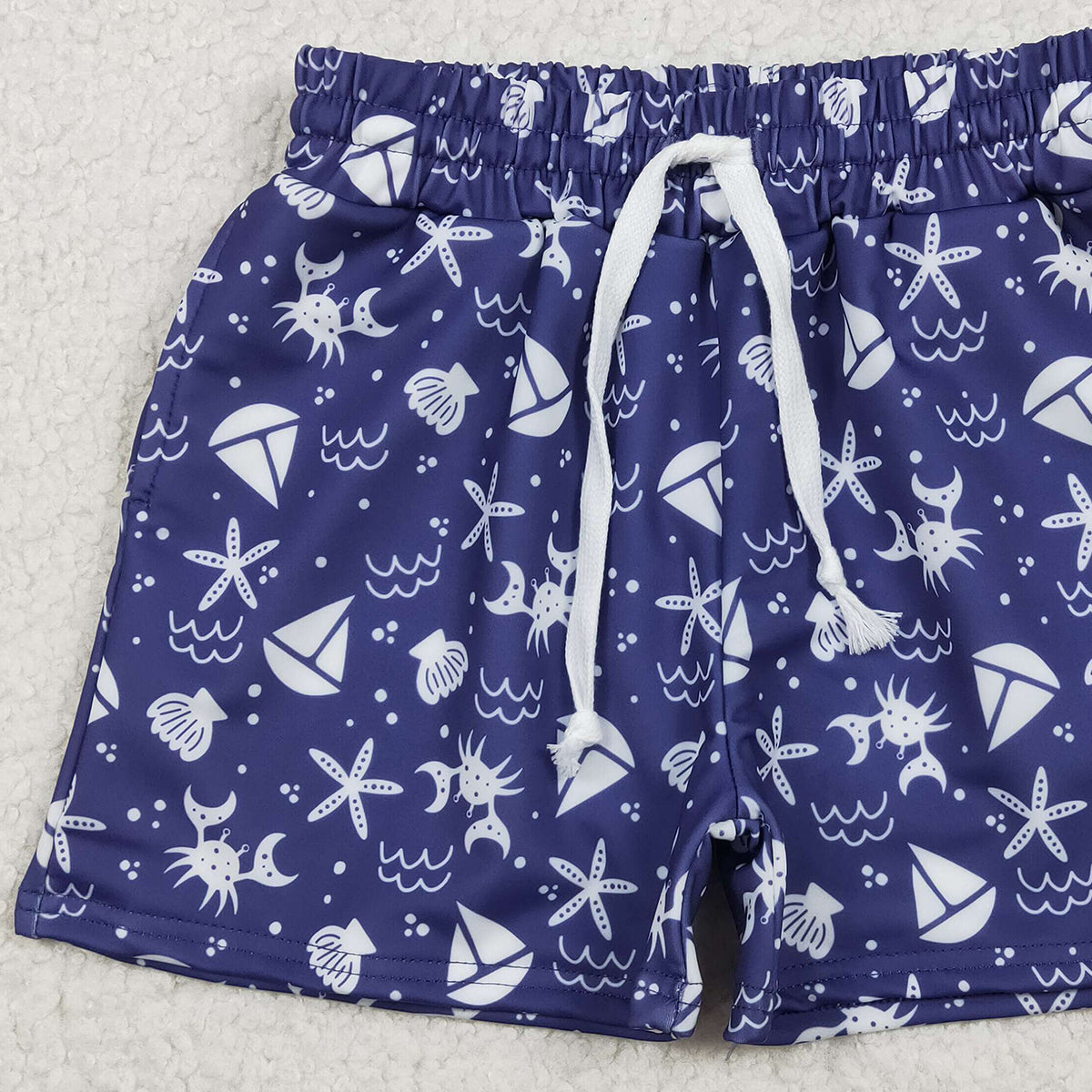 12.23 RTS NO MOQ （In stock）S0587 Baby Boys Summer Shorts Baby Boys Sea World Swimming Shells Trunks Bottom