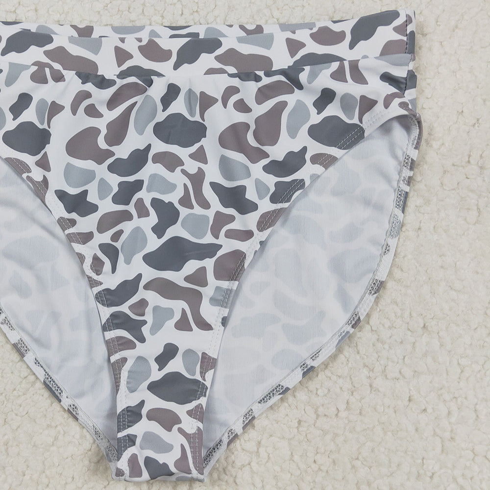 8.14 USA Shop (in stock)S0557  Adult Women's Swimsuit Adult Women Light Grey Camo Swim Bottom