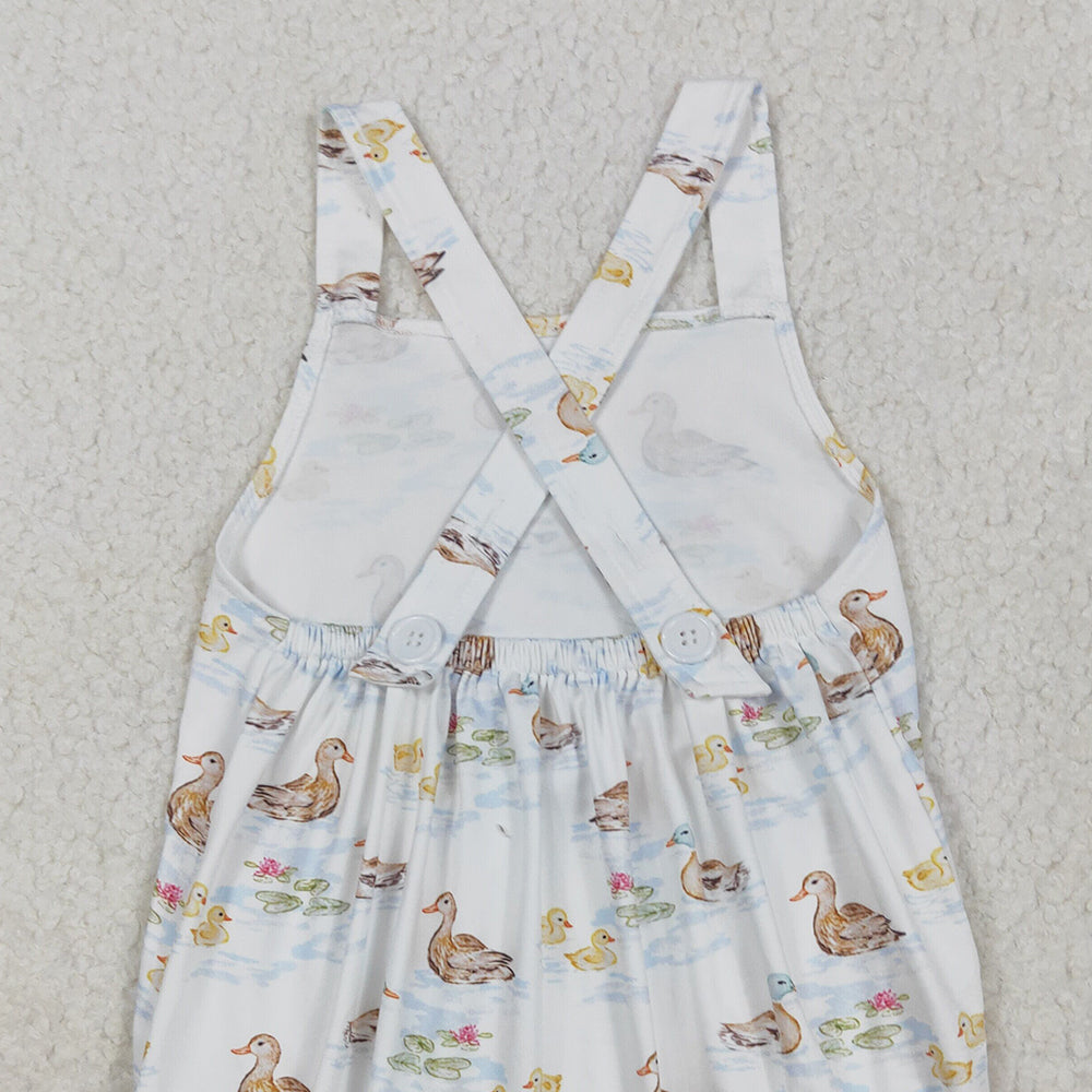 5.16 SR3029 RTS NO MOQ Baby Boys Summer Rompers Straps duck print baby boy summer romper