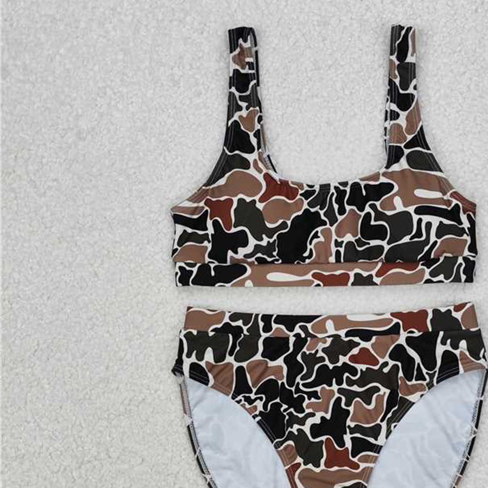 USA Shop (in stock) S0480 Adult women's swimsuit Brown camo adult women summer swimsuit