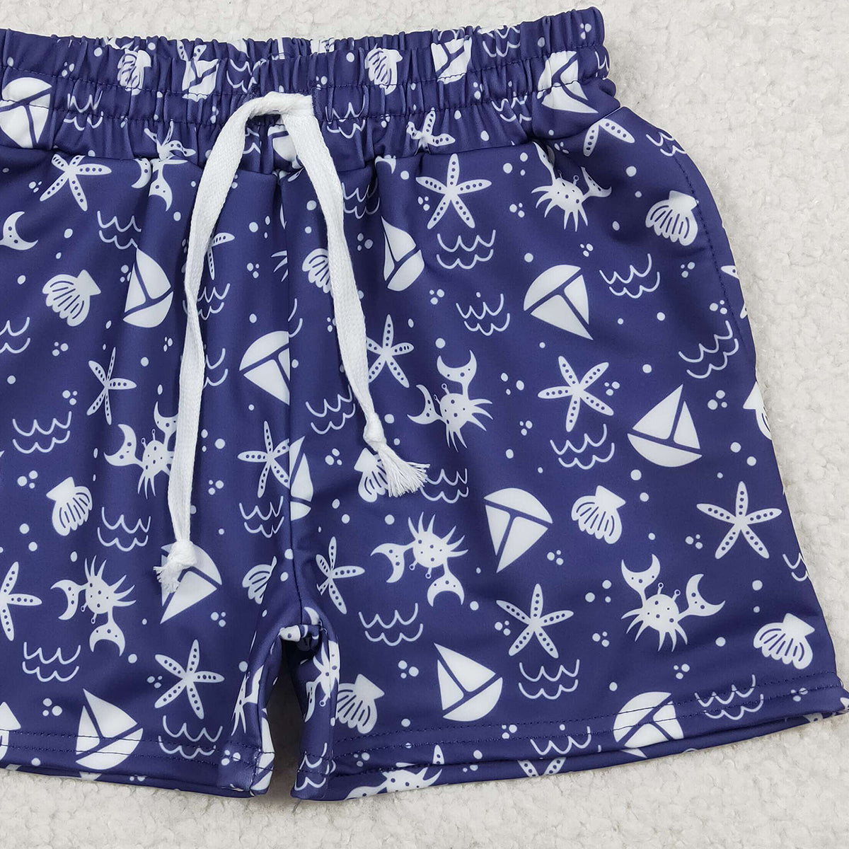 12.23 RTS NO MOQ （In stock）S0587 Baby Boys Summer Shorts Baby Boys Sea World Swimming Shells Trunks Bottom