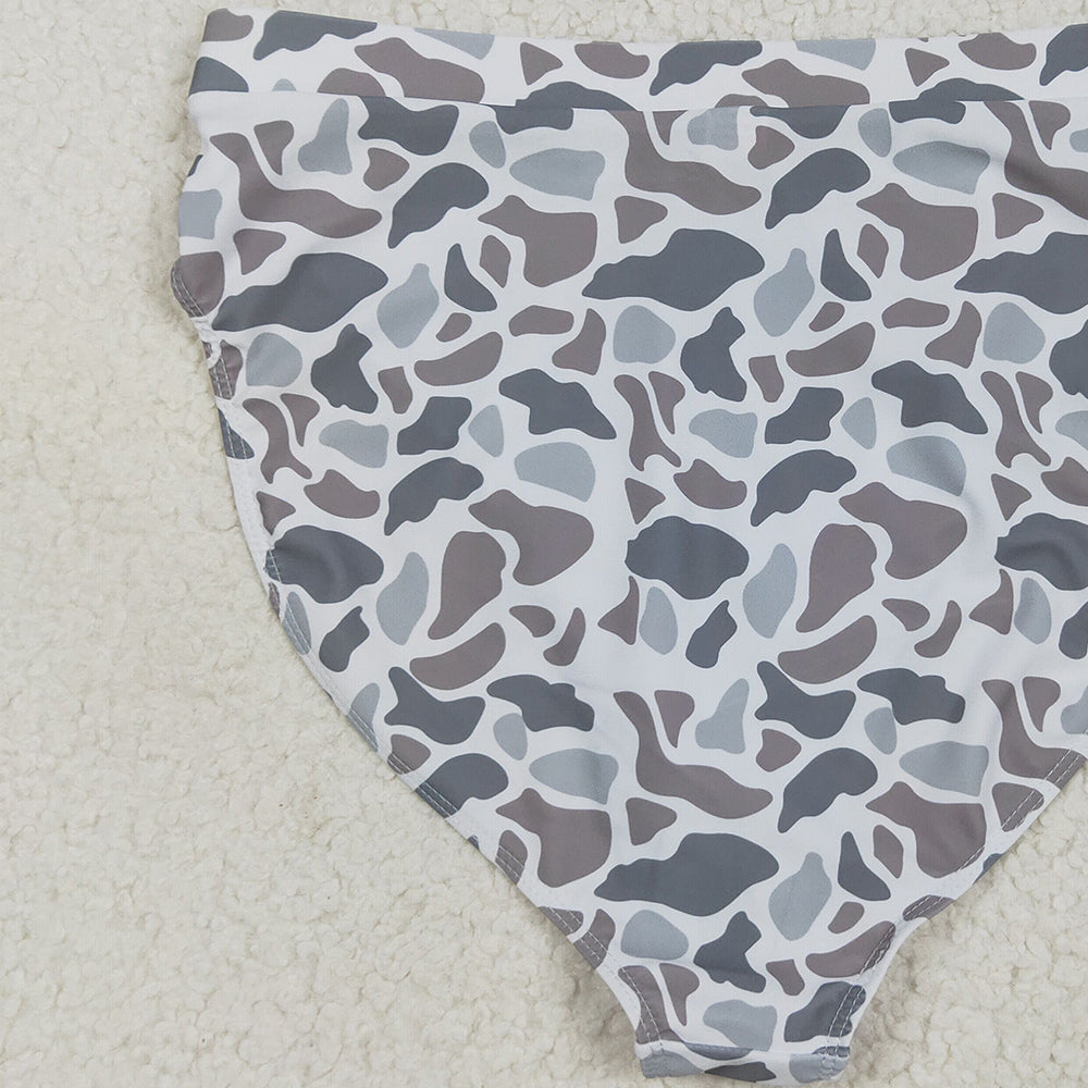8.14 USA Shop (in stock)S0557  Adult Women's Swimsuit Adult Women Light Grey Camo Swim Bottom