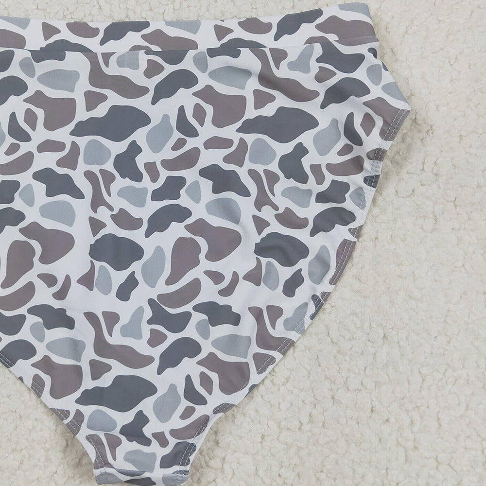 8.14 USA Shop (in stock)S0557  Adult Women's Swimsuit Adult Women Light Grey Camo Swim Bottom