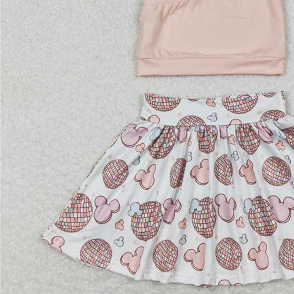 5.19 GSD0875  RTS NO MOQPeach one shoulder to mouse skirt girls clothes